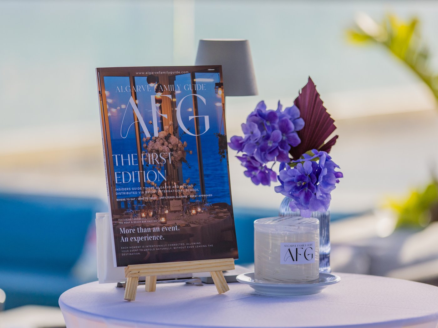 Styled table detail at an Algarve Family Guide event