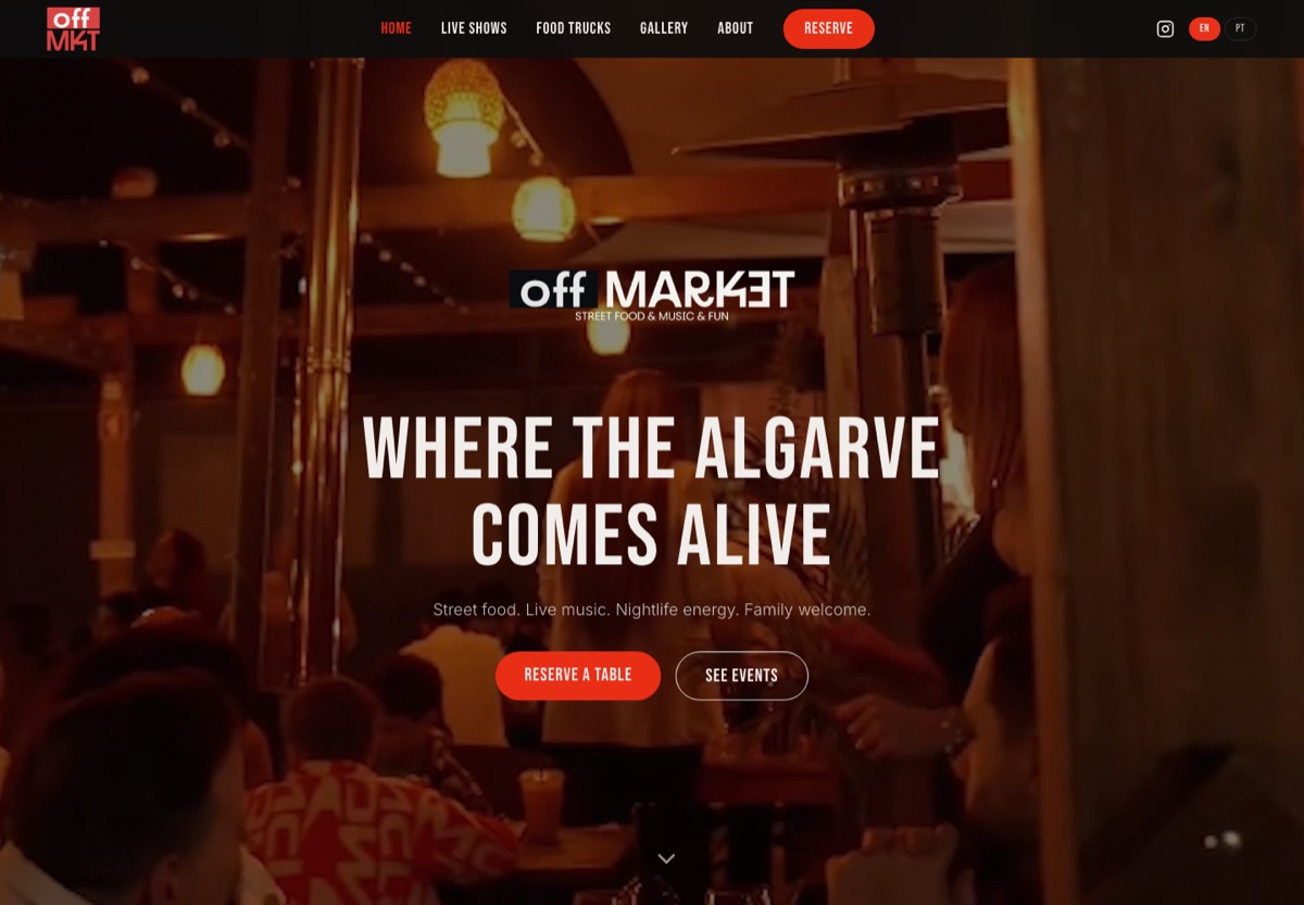 Homepage of the Off Market website, designed and built by the AFG digital team